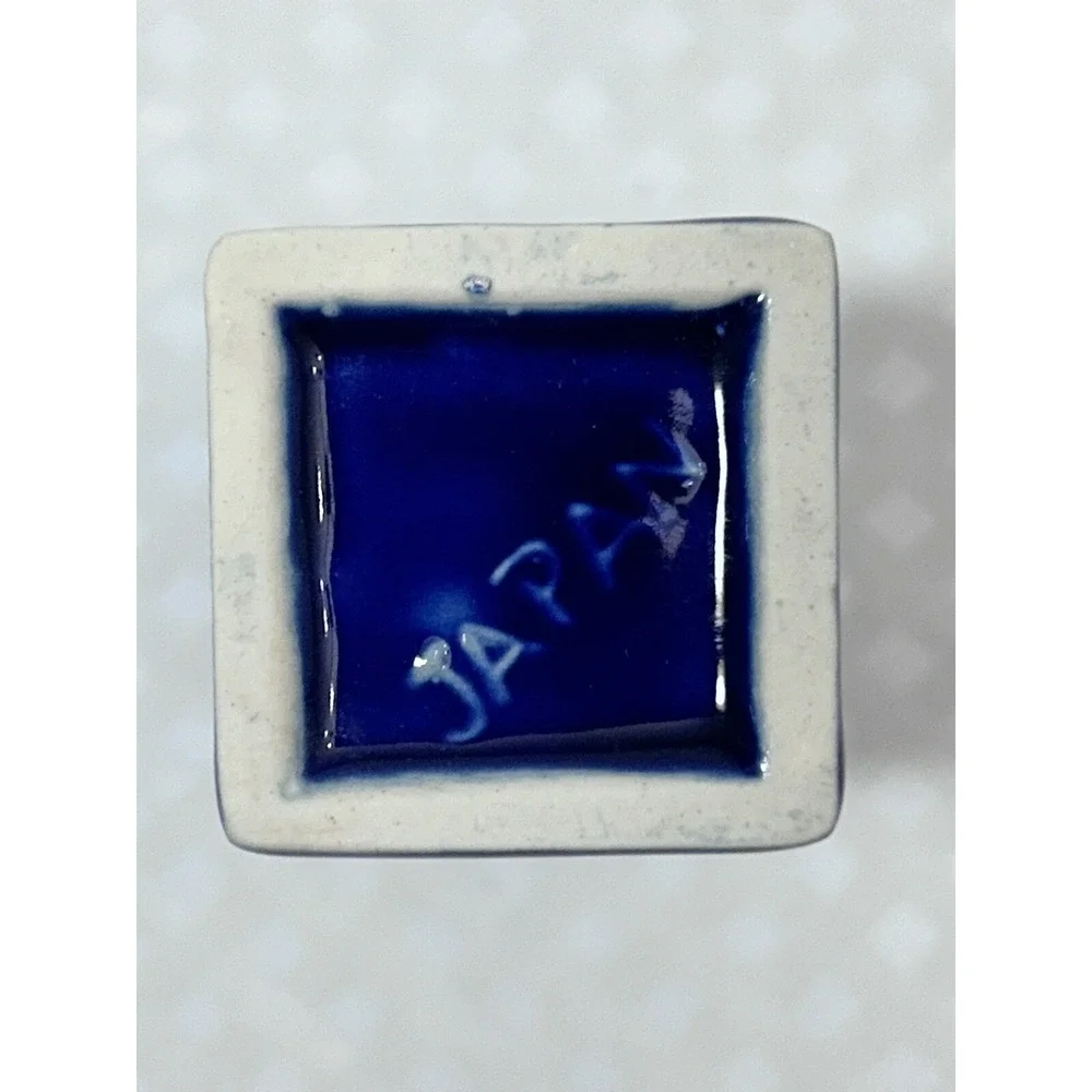 Vintage Small Kutani Style Miniature Cobalt Blue Bud Vase‎ 3.5